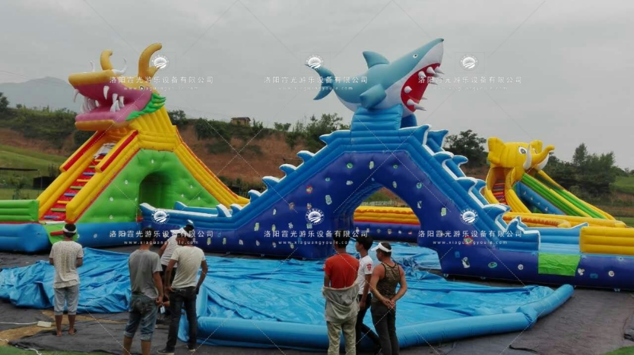 锦州龙鲨嬉水儿童乐园充气游泳池